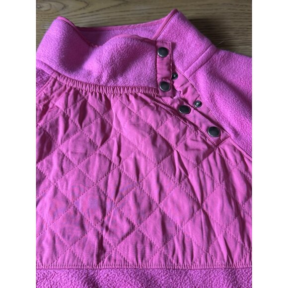 J. Crew Sweatshirt Women Size Large Quilted Sherpa Fleece Snap Pullover Preppy - Picture 6 of 13